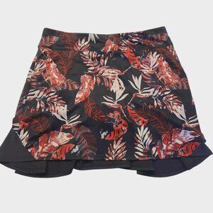 Coral Bay Golf Skort Floral Print Navy Blue Golf Tennis Lined Stretch Size PM